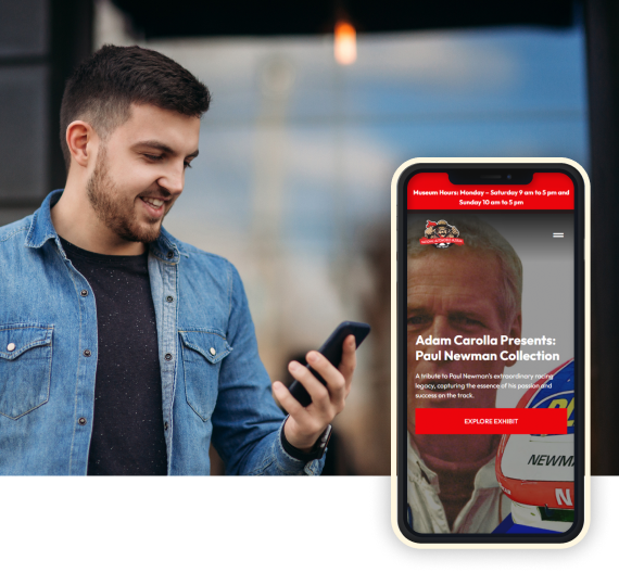 Man viewing a mobile app on his phone