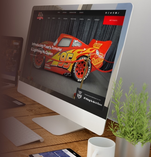 National Automobile Museum website displayed on a computer screen